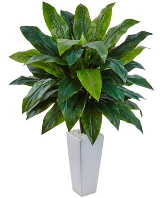 Nearly Natural - Cordyline Artificial Plant in White Tower Planter