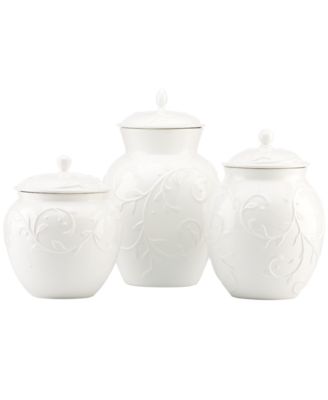 Lenox - Set of 3 Opal Innocence Carved Canisters