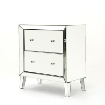Noble House - Jeremye Mirrored 2 Drawer Cabinet