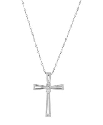Macy's - Diamond Accent Double Bar Cross Pendant
