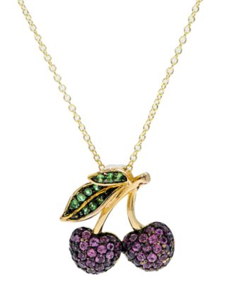 Macy's - Rhodolite Garnet (1-7/8ct t.w.) and  Tsavorite (1/5ct t.w.) Pendant in  14K Gold