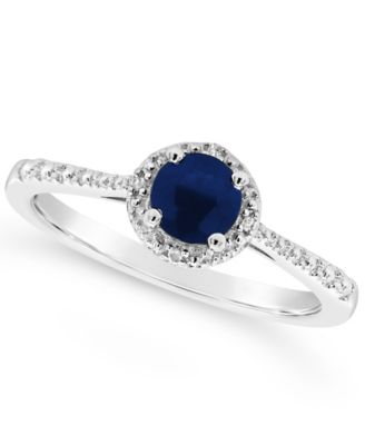 Macy's - Sapphire (5/8 ct. t.w.) and Diamond Accent Ring in Sterling Silver (Also in Ruby)
