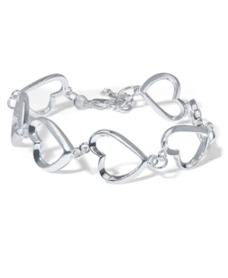 Macy's - FIne Silver Plate Heart Link Bracelet