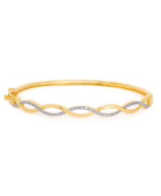 Macy's - Diamond Accent Inifnity Bangle in Gold-Plate