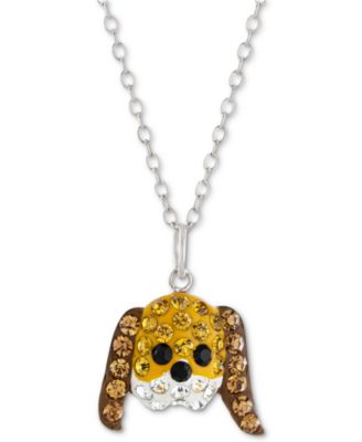 Giani Bernini - Crystal Dog Face 18" Pendant Necklace in Sterling Silver
