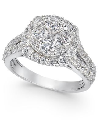 Macy's - Diamond Cluster Engagement Ring (2 ct. t.w.) in 14k Gold