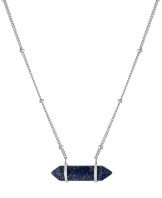 Giani Bernini - Lapis Hexagon Pendant Necklace in Sterling Silver, 16" + 2" extender,