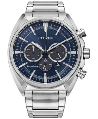 Citizen - Men's Chronograph Eco Drive Sport Stainless Steel Bracelet Watch 45mm, Created for Macy's