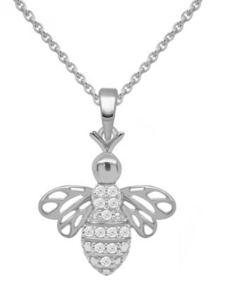 Macy's - Diamond Bee 18" Pendant Necklace (1/10 ct. t.w.)