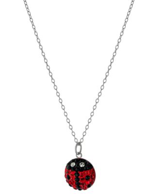 Giani Bernini - Crystal Ladybug 18" Pendant Necklace in Sterling Silver