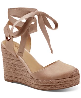 I.N.C. International Concepts - Women's Maisie Lace-Up Espadrille Wedge Sandals