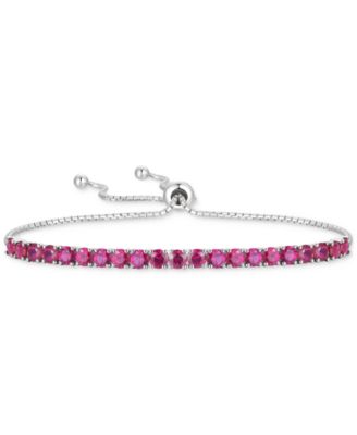 Macy's - Lab-Created Blue Sapphire Bolo Bracelet (4-1/2 ct. t.w.) in Sterling Silver (Also in Additional Lab-Created Gemstones)