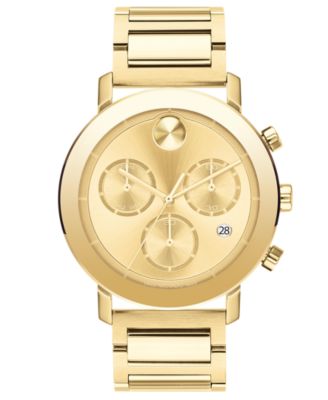 Movado - Men's Swiss Chronograph Bold Evolution Gold Ion-Plated Steel Bracelet Watch 42mm