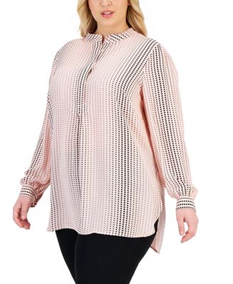 Calvin Klein - Plus Size Florentine Dot-Print Top