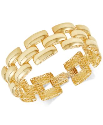 Italian Gold - Stampato Panther Link Bracelet in 14k Gold