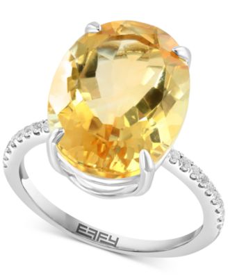 EFFY Collection - EFFY&reg; Citrine & White Sapphire Ring in Sterling Silver (Also available in Sky Blue Topaz and Amethyst)