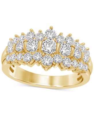 Macy's - Diamond Horizontal Cluster Ring (1-1/2 ct. t.w.) in 14k Gold