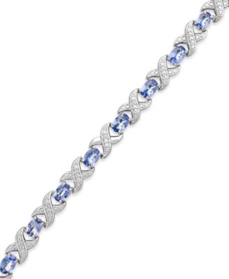 Macy's - Gemstone and Diamond Accent XO Bracelet in Sterling Silver