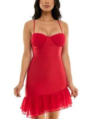 City Studios - Juniors' Ruffle-Trimmed Bodycon Dress