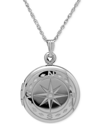 Macy's - Compass Locket Necklace in Sterling Silver