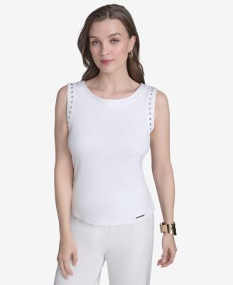Halston - Women's Studded Sleeveless Top