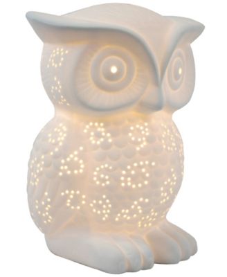 All The Rages - Porcelain Wise Owl Shaped Animal Light Table Lamp