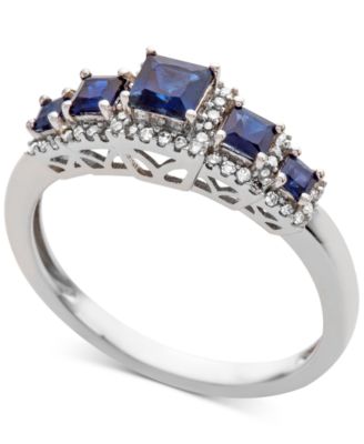 Macy's - Sapphire (3/4 ct. t.w.) & Diamond (1/6 ct. t.w.) Ring in 14k Gold (Also Available in Emerald & Ruby)