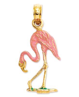 Macy's - 14k Gold Charm, Pink Flamingo Charm