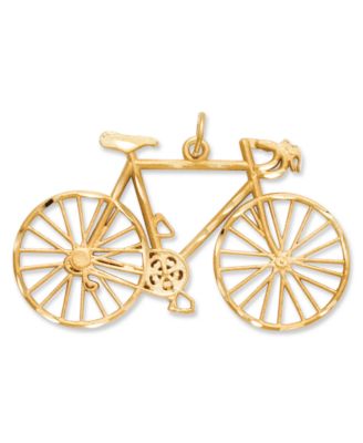Macy's - 14k Gold Charm, Diamond-Cut Bicycle Charm