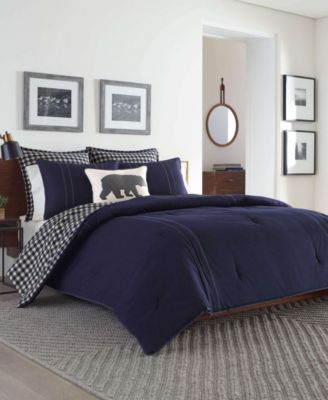 Eddie Bauer - Kingston Navy Comforter Set, Full/Queen