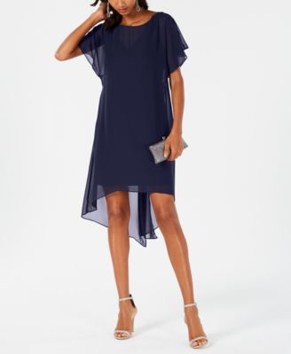 Adrianna Papell - Chiffon-Overlay A-line Dress