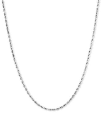 Macy's - Glitter Rope 18" Chain Necklace in 14k White Gold