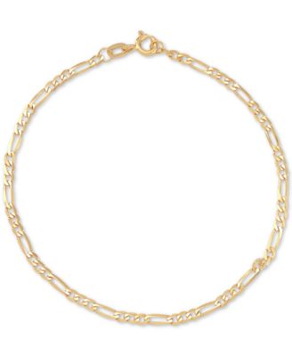 Italian Gold - Figaro Link Chain Bracelet in 14k Gold