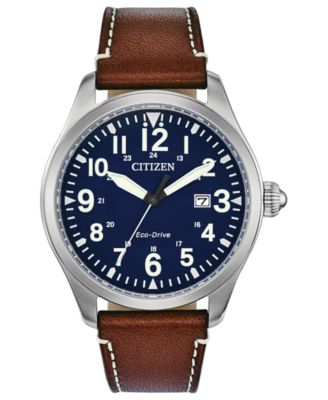 Citizen - Men's Chandler Brown Leather Strap Watch 42mm