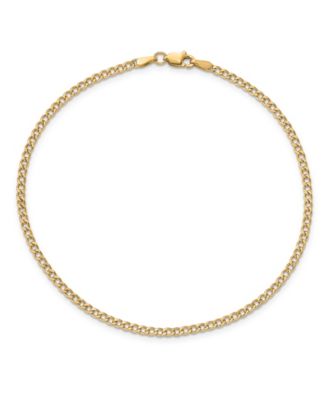Macy's - Curb Link Chain Anklet in 14k Yellow Gold