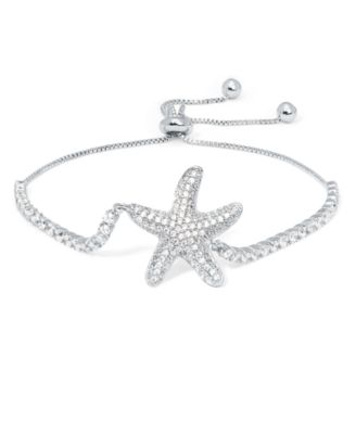 Macy's - Fine Silver Plate Cubic Zirconia Starfish Adjustable Bolo Bracelet