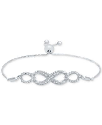 Macy's - Diamond Infinity Bolo Bracelet (1/6 ct. t.w.) in Sterling Silver