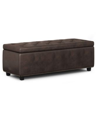 Simpli Home - Hamilton Storage Ottoman, Quick Ship