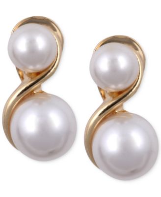 Anne Klein - Gold-Tone Glass Pearl Clip-On Earrings