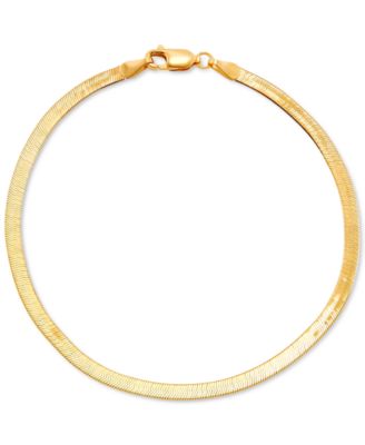 Italian Gold - Herringbone Link Chain Bracelet in 10k Gold