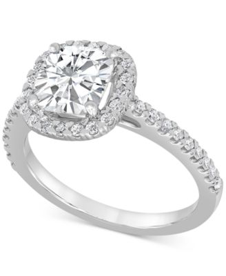 Badgley Mischka - Certified Lab Grown Diamond Cushion-Cut Halo Engagement Ring (2-1/2 ct. t.w.) in 14k White Gold
