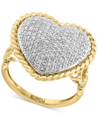 EFFY Collection - Diamond Pav&eacute; Heart Ring (3/4 ct. t.w.) in 14k Two-Tone Gold