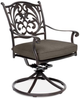 Bernhardt - Set of 6 Chateau Aluminum Outdoor Dining Swivel Rockers with Outdoor Cushion, Created for Macy's