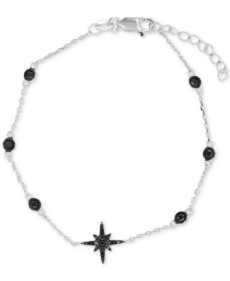 Macy's - Black Spinel Star Chain Bracelet (5/8 ct. t.w.) in Sterling Silver