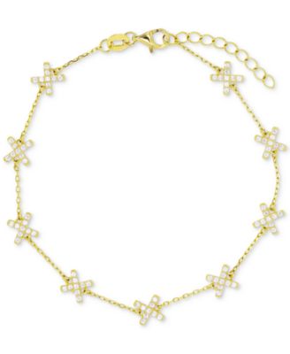 Macy's - Cubic Zirconia X Chain Bracelet