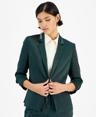 Bar III - Women's Washed Satin Pleated-Sleeve Jacket