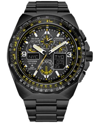 Citizen - Eco-Drive Men's Chronograph Promaster Air Skyhawk Black-Tone Stainless Steel Bracelet Watch 46mm