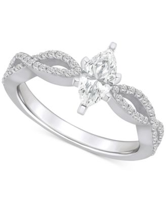 Macy's - Diamond Marquise Twist Shank Engagement Ring (5/8 ct. t.w.) in 14k Gold