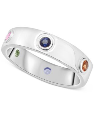Macy's - Lab-Created Multi-Sapphire (1/2 ct. t.w.) Ring in Sterling Silver