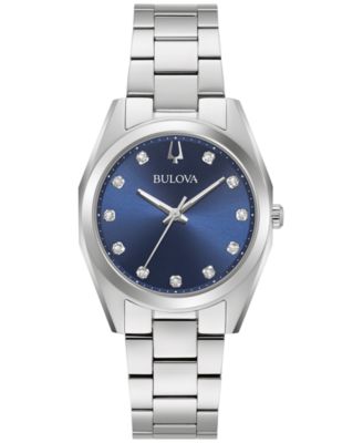 Bulova - Women's Surveyor Diamond Accent Stainless Steel Bracelet Watch 31mm